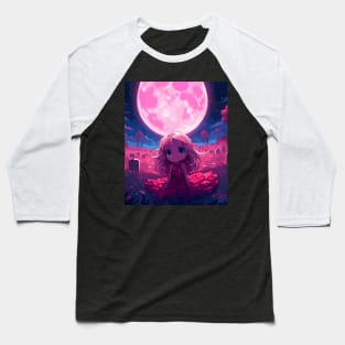 Waiting in the pink full moon Baseball T-Shirt